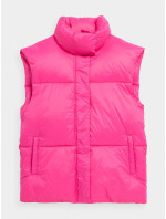 Dámská péřová vesta s výplní ze syntetického peří 4FAW23TVESF075-55S růžová - 4F