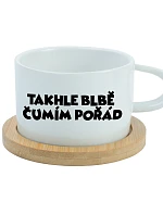 TAKHLE BLBĚ ČUMÍM POŘÁD - bílý hrníček makronka 200 ml