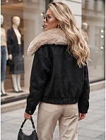 Dámská zimní semišová bunda s kožešinou, černá, FashionStreet TY5695 Dámská zimní semišová bunda s kožešinou, černá, FashionStreet TY5695