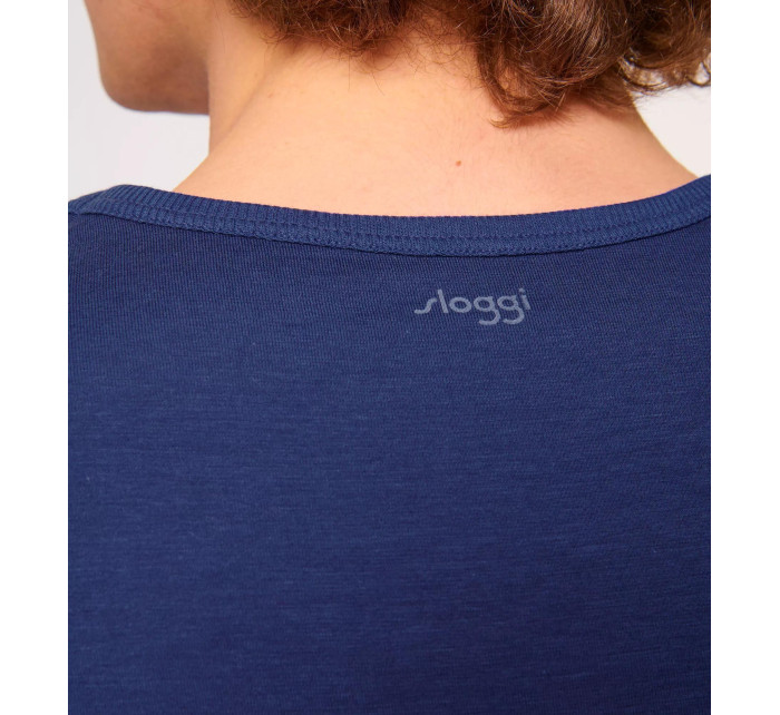 Pánské tričko GO Shirt O-Neck Regular Fit - VINTAGE DENIM - modrá 00QF - SLOGGI