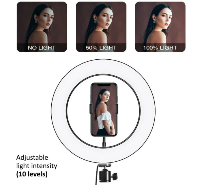 MACLEAN 10" LED12W SELFIE KRUHOVÉ SVĚTLO SE STATIVEM MCE610 MACLEAN 10" LED12W SELFIE KRUHOVÉ SVĚTLO SE STATIVEM MCE610