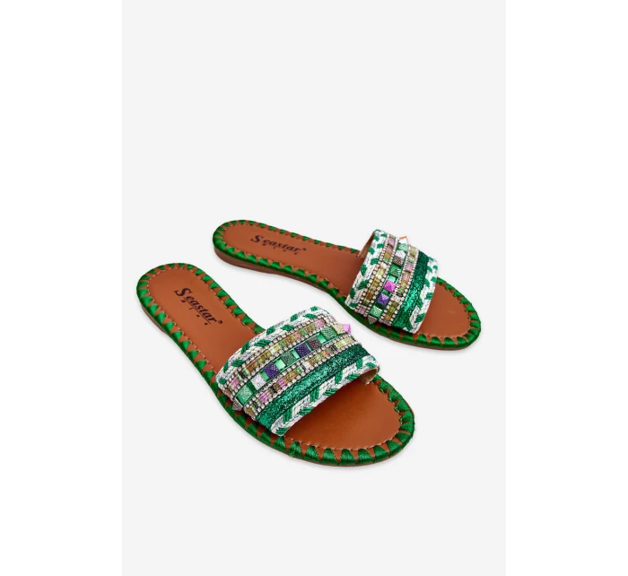 Dámské zdobené pantofle Zelene Bellisa Dámské zdobené pantofle Zelene Bellisa