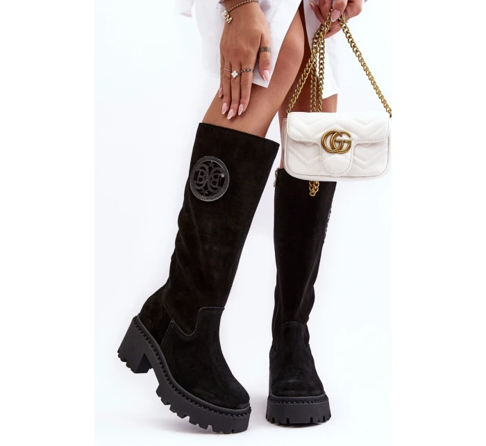 Dámské semišové kotníkové boty černé Lewski model 21636613 - Boto