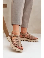 Kožené dámské sandály Zazoo model 21682190 béžové - Boto Kožené dámské sandály Zazoo model 21682190 béžové - Boto