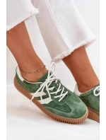 Dámské Velurové Tenisky Na Platformě Zelené model 21703435 - Boto Dámské Velurové Tenisky Na Platformě Zelené model 21703435 - Boto