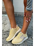 Dámské Sportovní Sneakersy z Semiše Žluté model 22200630 - Boto