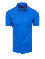 Pánská chrpově modrá košile Dstreet KX0990 s krátkým rukávem