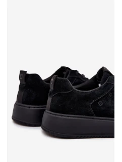 Pánské semišové tenisky na platformě Big Star – černé