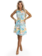 VICTORIA Trapézové letní šaty v barevných  modré model 22126911 - numoco