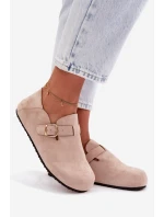 Dámské polobotky Eco semiš s zlatým přezkou Béžové model 22038385 - Boto