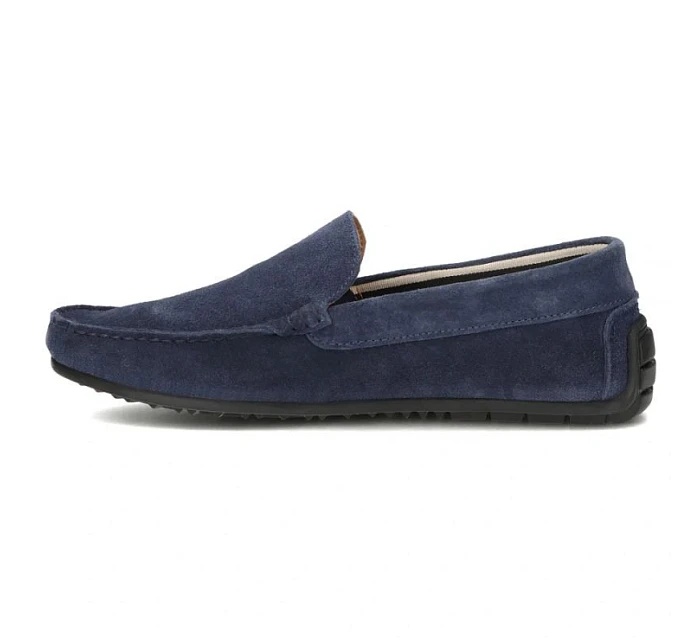 Pánské semišové kožené mokasíny polobotky tmavě modré model 22061146 - FILIPPO Pánské semišové kožené mokasíny polobotky tmavě modré model 22061146 - FILIPPO