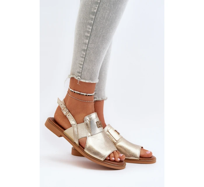 Zazoo 40385 Dámské Kožené Sandály Zlaté
