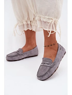 Dámské ploché mokasíny z imitace semiše šedé Galadriel