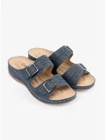 Trendy dámské  sandály modré na klínku