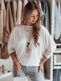 Dámská máslová halenka oversize s přívěskem ecru Dstreet model 21985609 - FashionStreet