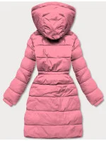 Růžová péřová dámská zimní bunda (CAN-865) Růžová péřová dámská zimní bunda (CAN-865)