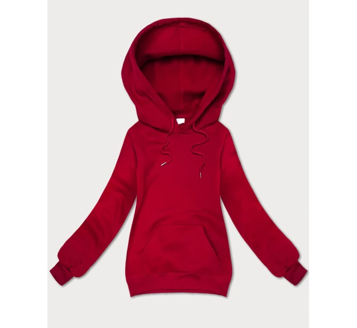 Červená volná klokaní mikina s kapucí model 21395711 - S'WEST
