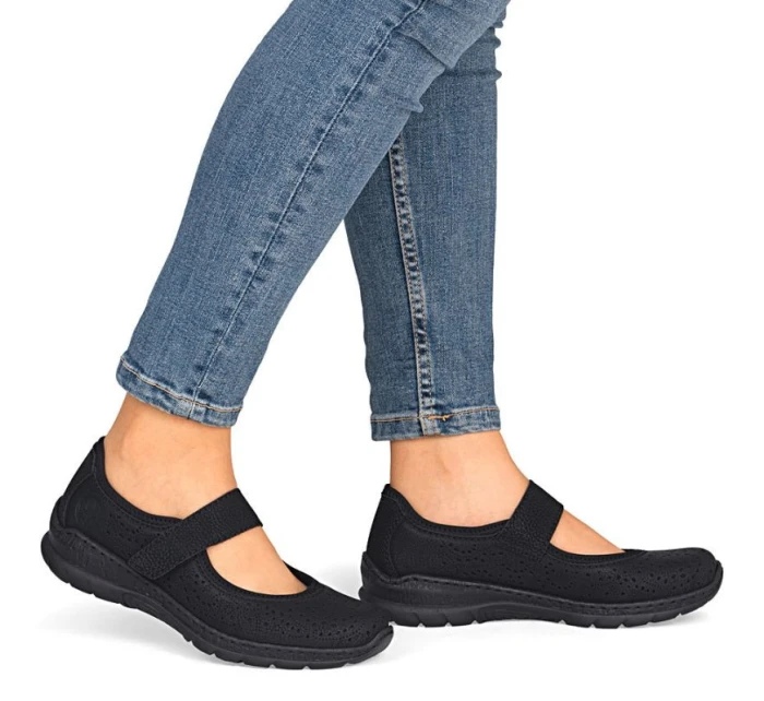 Dámské černé polobotky Rieker na suchý zip N4299-00