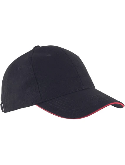 K-up KP 011 6 Panelová sandwich kšiltovka "Orlando" 20.0011 black/red K-up KP 011 6 Panelová sandwich kšiltovka "Orlando" 20.0011 black/red