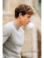 Casual Sweater Pánský pletený svetr grey melange model 22460613 - James Harvest Casual Sweater Pánský pletený svetr grey melange model 22460613 - James Harvest