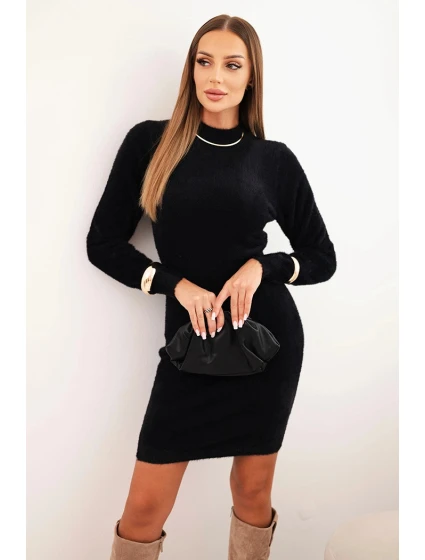 Dámské šaty s z měkké alpaky černý model 21314706 - K-Fashion