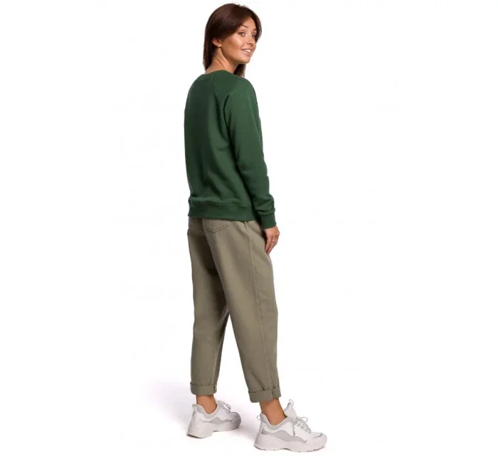 Svetr s předním potiskem zelená model 18002771 - BeWear