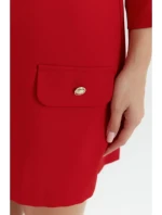 K148 Trapézové šaty - červené