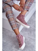 Dámské Tenisky Big Star Vysoké Zateplené Růžové EE274113 Dámské Tenisky Big Star Vysoké Zateplené Růžové EE274113