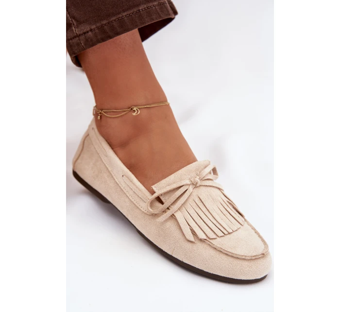 Dámské mokasíny s třásněmi – světle béžové Janelisse Dámské mokasíny s třásněmi – světle béžové Janelisse