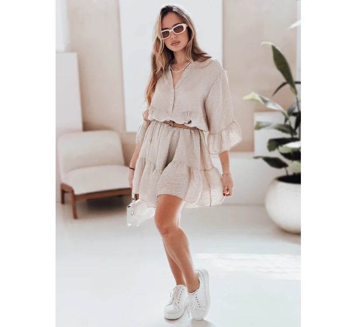Letní mušelínové šaty LYVONNE light beige FashionStreet EY2615