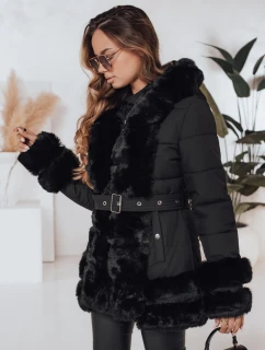 CITYGLANCE dámská zimní bunda s umělou kožešinou černá FashionStreet TY5045