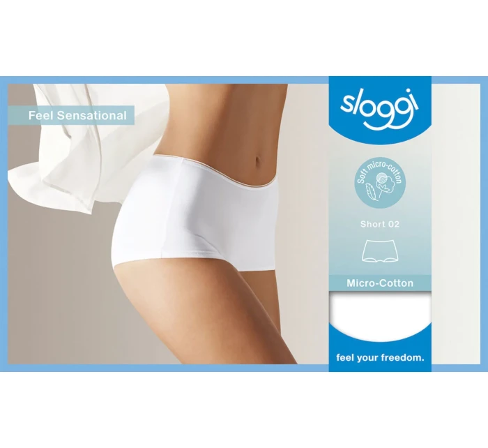 Dámské kalhotky sloggi Feel Sensational Short 02 bílé - SLOGGI Dámské kalhotky sloggi Feel Sensational Short 02 bílé - SLOGGI