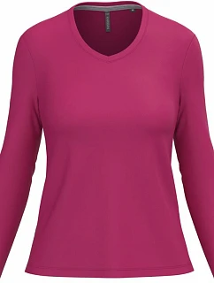 K 382 Dámské tričko do V s dl. rukávem model 22508402 fuchsia - Kariban