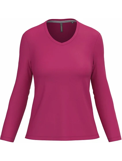 Kariban K 382 Dámské tričko do V s dl. rukávem 20.K382 fuchsia Kariban K 382 Dámské tričko do V s dl. rukávem 20.K382 fuchsia
