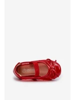 Dětské balerínky s mašlí červené model 21663173 - Boto