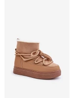 Dámské Sněhule Na Platformě Zateplené Kožíškem Camel model 21679641 - Boto Dámské Sněhule Na Platformě Zateplené Kožíškem Camel model 21679641 - Boto