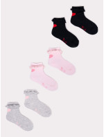Yoclub 3Pack Ponožky s volánem SKA-0069G-000J-001 Vícebarevné