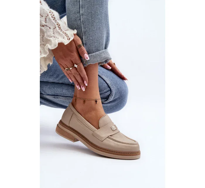 Dámské kožené mokasíny Zazoo, béžová Dámské kožené mokasíny Zazoo, béžová