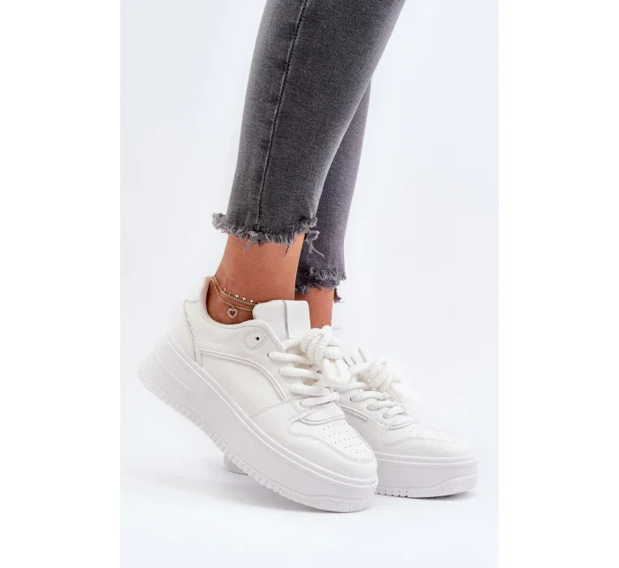 Dámské Tenisky na platformě Eco Leather White Vhisper Dámské Tenisky na platformě Eco Leather White Vhisper