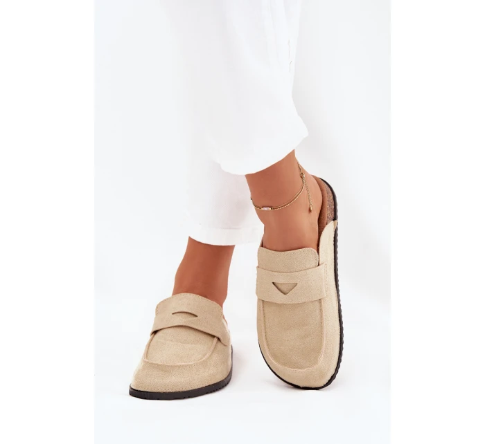 Dámské pantofle na korkové platformě – béžové Nivalia Dámské pantofle na korkové platformě – béžové Nivalia