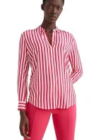 Dámská viskózová košile W WW0WW31990 Červeno-bílá - Tommy Hilfiger