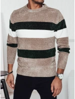 Pánský pruhovaný svetr hnědý Dstreet model 21982445 - FashionStreet