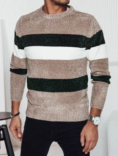 Pánský pruhovaný svetr hnědý Dstreet model 21982445 - FashionStreet