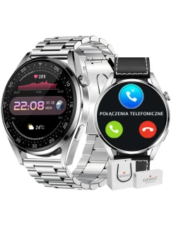 Chytré hodinky GIEWONT Vertex SmartCall GW450-5 Silver/Carbon Leather