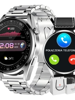 Chytré hodinky GIEWONT Vertex SmartCall GW450-5 Silver/Carbon Leather