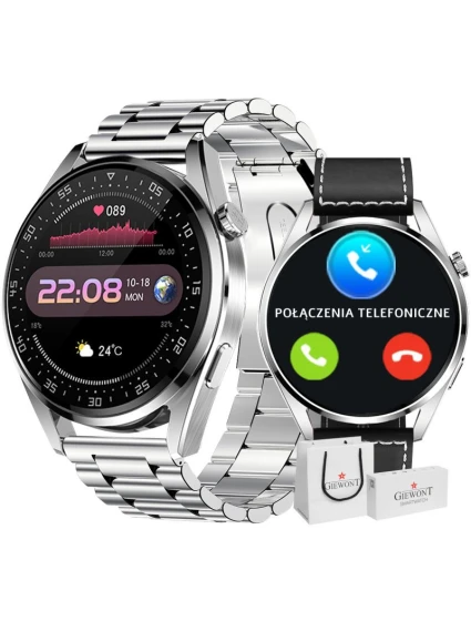 Chytré hodinky GIEWONT Vertex SmartCall GW450-5 Silver/Carbon Leather Chytré hodinky GIEWONT Vertex SmartCall GW450-5 Silver/Carbon Leather