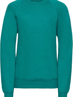 Russell Athletic 762B Dětská raglánová mikina 10.762B winter emerald