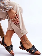 Zazoo 40185 Pohodlné Kožené Nazouváky Černé