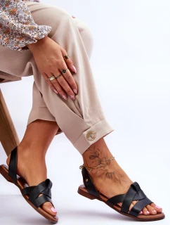 Zazoo 40185 Pohodlné Kožené Nazouváky Černé