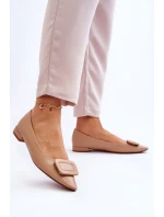 Klasické baleríny s zdobením Béžove model 21622390 - Boto